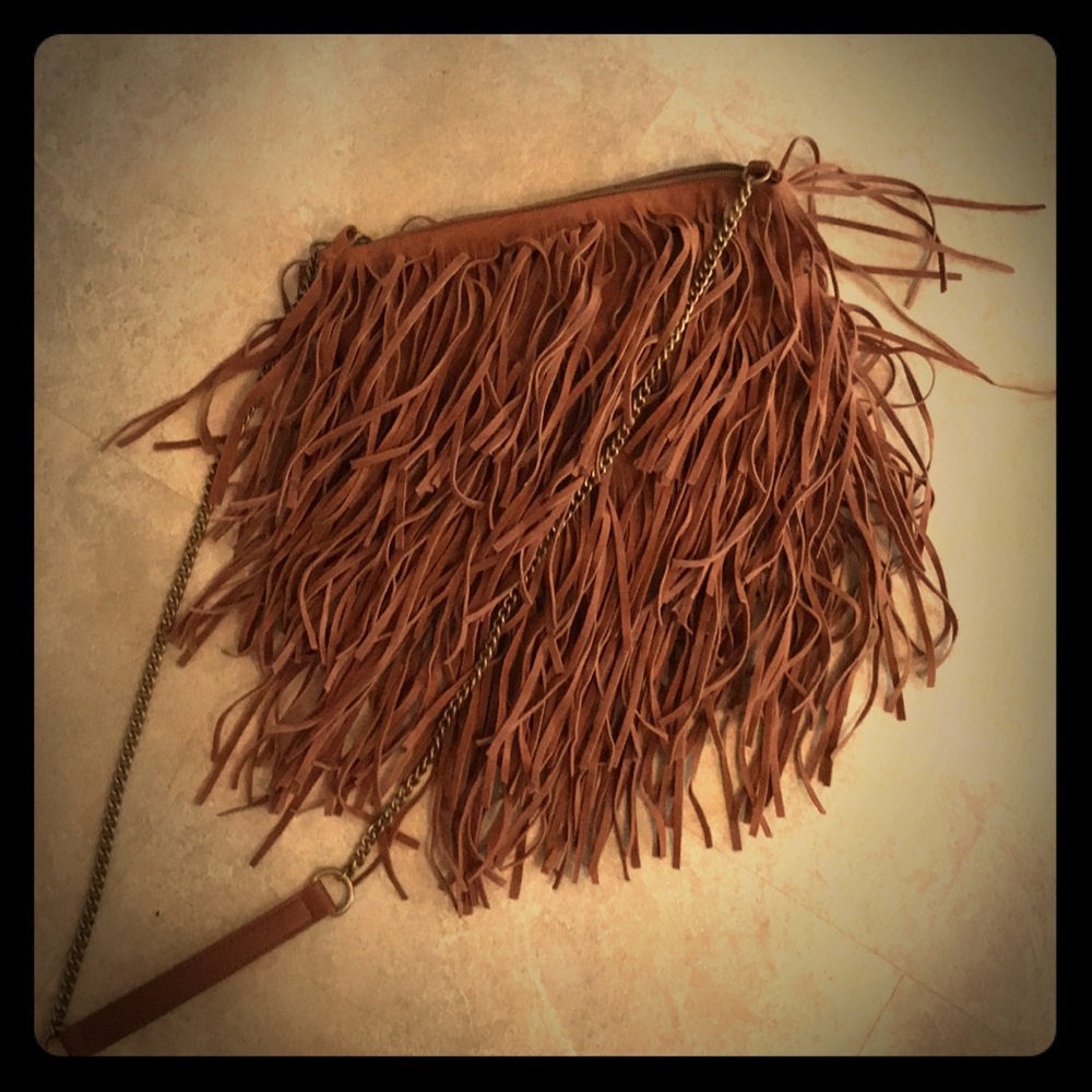 Crossbody Sling bag leather with gold chain strap